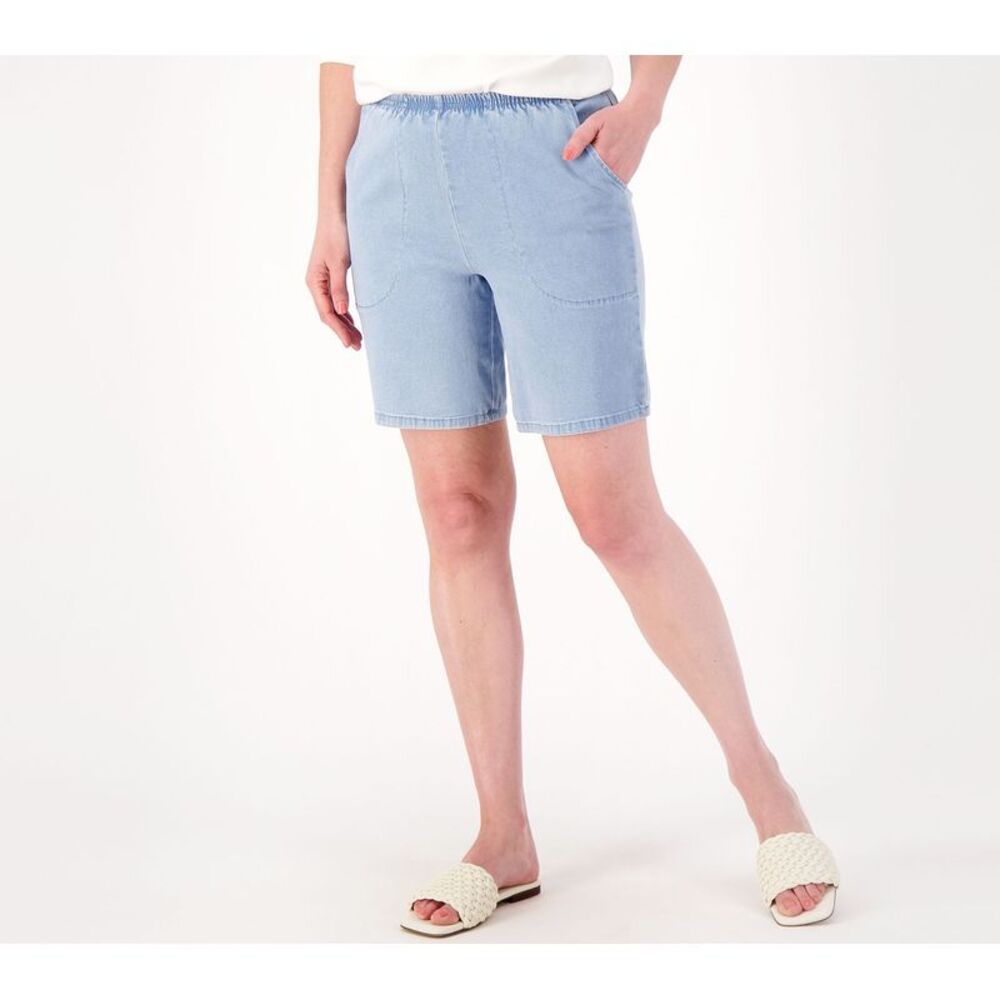 Maya J Women's Shorts Sz XS Denim & Co. "How Timeless" Pocket Blue A601799